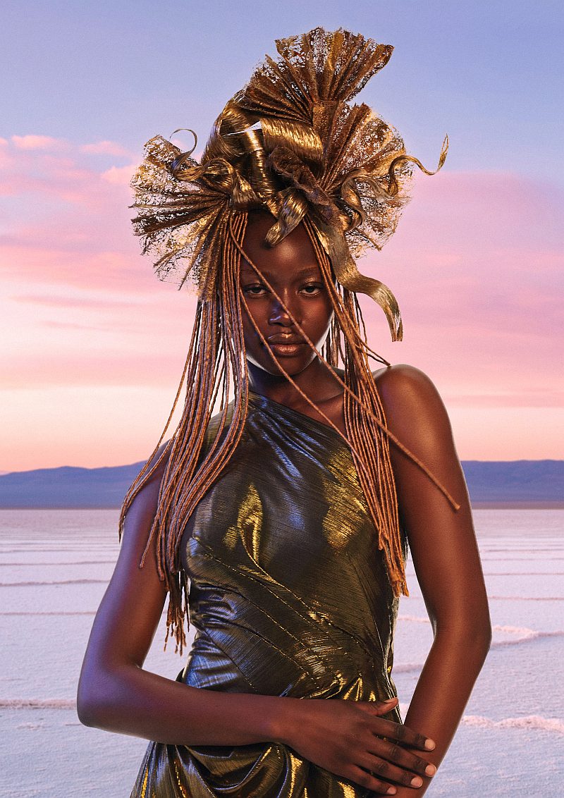 Avant Garde Gold Braids with Headpiece - Stephanie Bellairs - UTOPIES 4045 Collection
